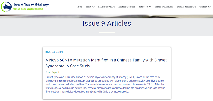 喜報!成都神康癲癇醫院研究報告榮登國際權威《臨床與醫學影像雜志》